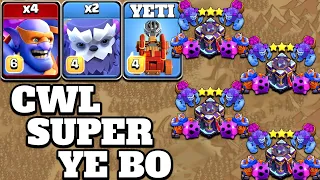 CWL Yeti Super Bowler Smash With Flame Flinger!! 2 Yeti + 4 Super Bowler - Th15 Attack Strategy 2023