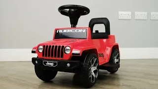 Jeep Rubicon Licensed Electric & Push Along Ride On Car For Kids Info & Assembly Instructions