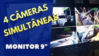 Instalação de câmera em colheitadeira e trator/ monitor 9" 4 canais