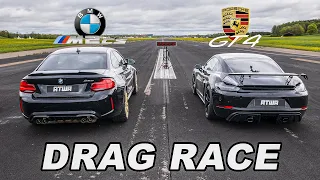 BMW M2 CS vs Porsche Cayman GT4 | DRAG RACE | Daniel Abt