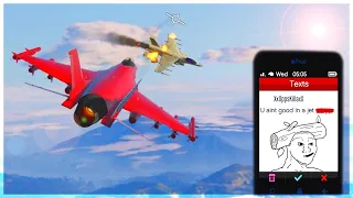 Childish Jet Griefer Teams Up With an Oppressor But Regrets It on GTA 5 Online