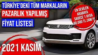 2021 KASIM BAYİLERİN PAZARLIK YAPILMIŞ FİYAT LİSTESİ | SIFIR ARABALARIN İNDİRİMLİ FİYATLARI BÖLÜM 9