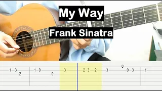 Frank Sinatra My Way Guitar Tutorial Melody Guitar Tab Guitar Lessons for Beginners How to Play
