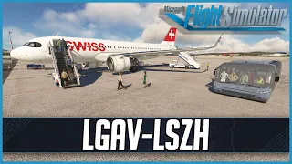 MSFS LIVE | Real World Swiss OPS | Frame Gen Mod | miniFCU | Athens to Zurich | A32NX