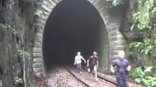 Kids freak out in train tunnel