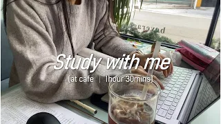 1hour Study with me │ 카페에서 같이 공부해요 │ 대학원생 스터디윗미 │ (background noise, real time)