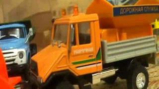 ЗИЛ-130 снегоуборочный на базе ЛУМЗ, ЗИЛ-ММЗ-555 от DeAgostini и Mercedes unimog 1:43: