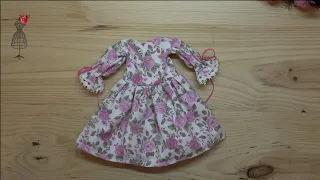 Easy dress for dolls Free Patterns 🧵 ✂️🧵 (Available Subtitles)