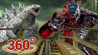 360 / VR Epic Godzilla vs Mecha Godzilla vs Monster Roller Coaster