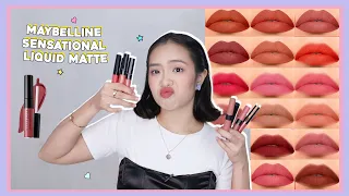 MAYBELLINE SENSATIONAL LIQUID MATTE SWATCHES (ALL SHADES!!!) | phonycore 2022 (Philippines)