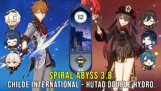 C0 Childe International and C1 Hutao Double Hydro - Genshin Impact Abyss 3.8 - Floor 12 9 Stars