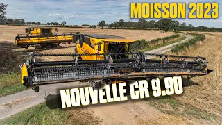 🤠CHANTIER de FOLIE MOISSON avec BENNE TRANSBORDEUR TATOMA & NOUVELLE CR9.90 + Déchaumage + Pressage