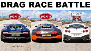 Forza Horizon 5 - Bugatti Chiron vs Bugatti Veyron vs Nissan GT-R (1000Hp)