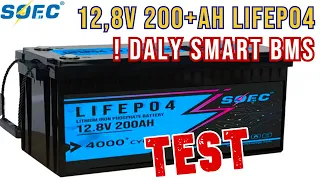 SOEC 200+Ah 12,8V ligepo4 mit Daly Smart BMS Aktive Balancer, Heizung Akku Batterie Test Solaranlage