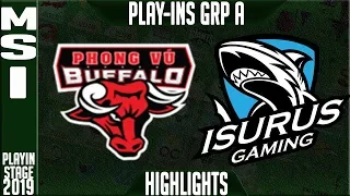 PVB vs ISG Highlights | MSI 2019 Play-In Stage - Group A Day 1 - Phong vũ Buffalo vs Isurus