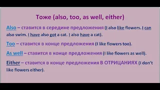 Тоже (too/ also/ as well/ either)