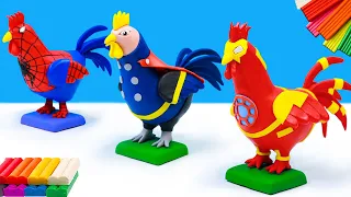 How to make Rooster mod superhero Ironman, Thor and Spider man, Hulk, Captain America with Clay