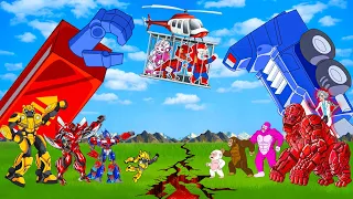 SIKIBIDI TRANSFORMERS CARTOON 2D: Red Riding Hood girl- Caramen mine, Optimus, Steven, Scary Teacher