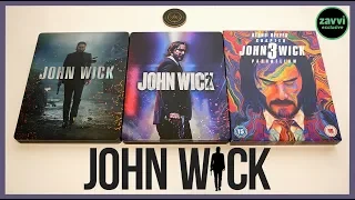 JOHN WICK 1-3 - LIMITED 4K BLU-RAY STEELBOOKS UNBOXING - ZAVVI EXCLUSIVE