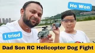 Dad Son Dog fight Sentry C127 Spy Helicopter Vs BO105 RC Helicopter