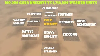 100,000 Gold Knights vs 1,256,800 Weaker Units (12 Armies) | Ultimate Epic Battle Simulator 2
