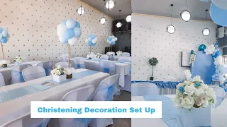 Set up with me for a baby boy christening | Green Peony Events