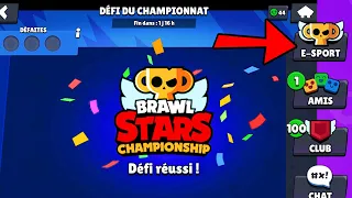 je veux 15-0 au DEFI du CHAMPIONNAT BRAWL STARS et l'icône ESPORT!