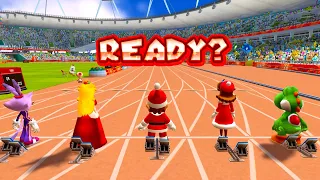 Mario and Sonic at the London 2012 Olympic Games Merry Christmas 100m Sprint All Character