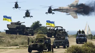 Russia vs Ukraine War | Russian Air Attack on Ukraine Army Convoy - GTA 5