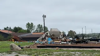 Damage from suspected EF-1 tornado that hit Grand Rapids area in northern Kent County