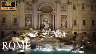 Rome | 4K Walking Tour From Pantheon To Trevi Fountain (4K Ultra HD 60 Fps)