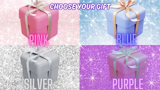 Choose Your Gift🎁4 Gift Box Challenge Pink,Blue,Silver &Purple🤩3 good 1 bad Are you a lucky person?🤔