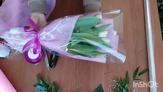 Как упаковать тюльпаны легко, быстро и просто своими руками