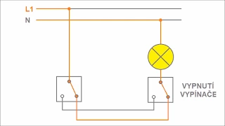 Zapojení schodišťového vypínače č.6 schéma