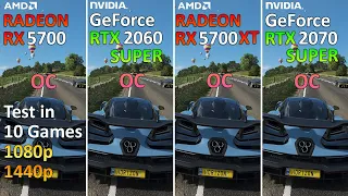RX 5700 OC vs RTX 2060 Super OC vs RX 5700 XT OC vs RTX 2070 Super OC - Test in 10 Games 1080p 1440p