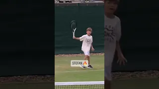 Novak Djokovic son Stefan playing at Wimbledon #shorts