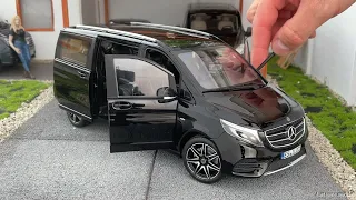 1:18 Mercedes-Benz V-Class AMG-Line (W447) minibus 2018, black - Norev [Unboxing]