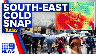 Damaging wind hits south-east Australia as another polar blast sweeps through | 9 News Australia