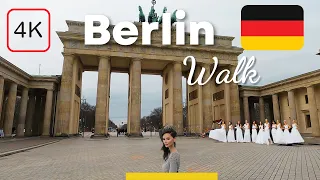 Berlin Germany Walking Tour 4K City Centre Street Walk Brandenburg Gate to Potsdamer Platz