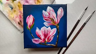 Magnolia Flower Painting | Mini Painting | Timelapse | Floral Still Life Painting I Neha Vartak Art