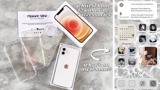 🍏 white iphone 12 unboxing asmr (ph) // camera test, ios 14 anime homescreen  🤍✨