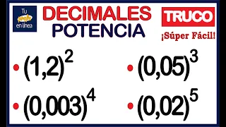 🛑POTENCIA DE NÚMEROS DECIMALES - Truco - 🚀¡ Súper Fácil !🚀