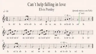 CAN´T HELP FALLING IN LOVE: (flauta, violín, oboe...) (partitura con playback)