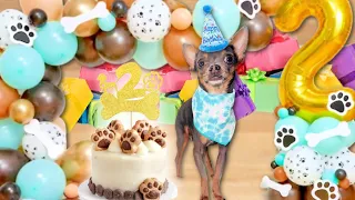 I SURPRISED MY DOG WITH A BIRTHDAY PARTY!!