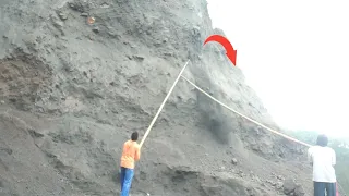 Stay alert and be careful miners! Because you're on the edge of a cliff