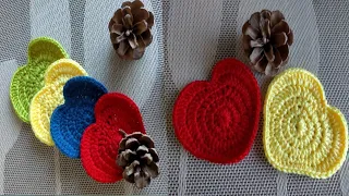 how to crochet  a heart || Crochet Heart coaster tutorial || crochet coaster step by step