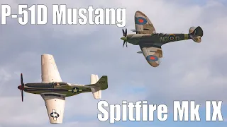 Supermarine Spitfire Mk. XVI And P-51D Mustang Double Airshow Display - Flygfesten 2022 Saturday