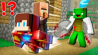 How JJ Became IRON MAN and SAVE Villager BABY From Mikey With SAW HANDS in Minecraft ? - (Maizen)