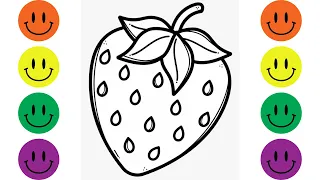 Easy Strawberry Drawing || How to Draw Strawberry Step by Step