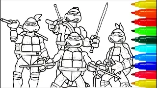 TEENAGE MUTANT NINJA TURTLES # 6 Coloring Pages | Colouring Pages For Kids With Colored Markers